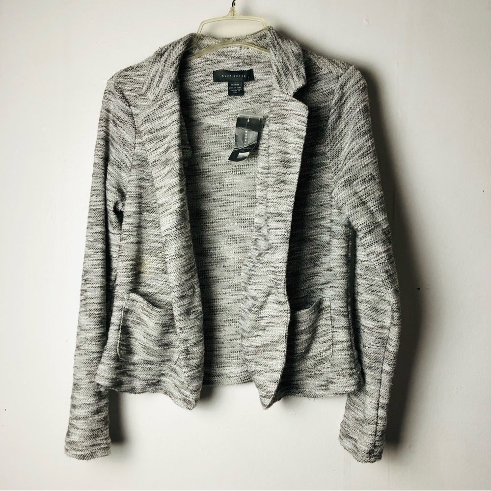 NEW Susy Shier Textured Gray Blazer Size Médium